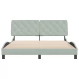 világosszürke bársony ágykeret matrac nélkül 160 x 200 cm