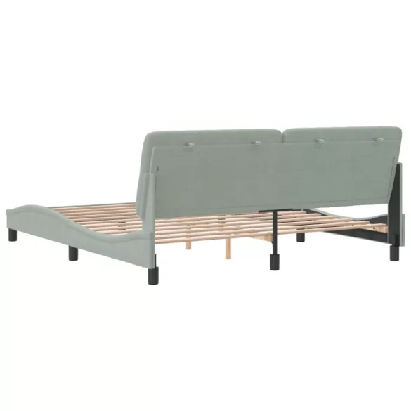 világosszürke bársony ágykeret matrac nélkül 180 x 200 cm