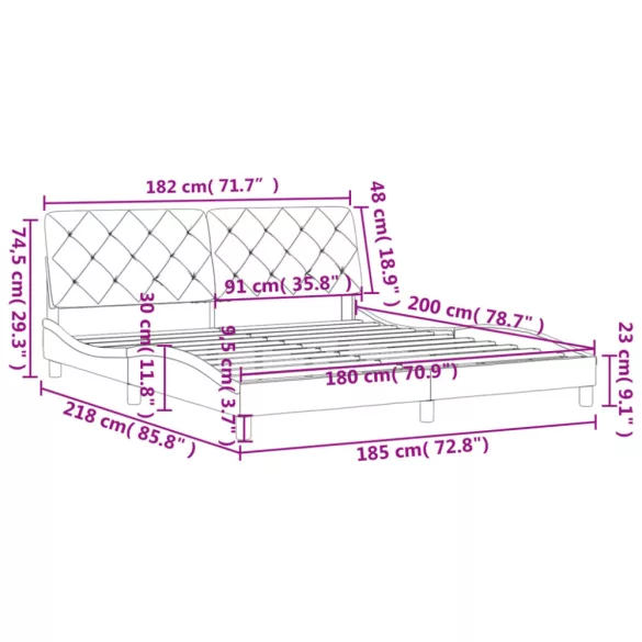 világosszürke bársony ágykeret matrac nélkül 180 x 200 cm