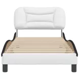 fehér és fekete műbőr ágykeret matrac nélkül Hvar 80 x 200 cm