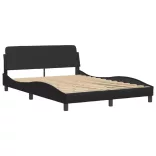 fekete műbőr ágykeret matrac nélkül Hvar 140 x 190 cm