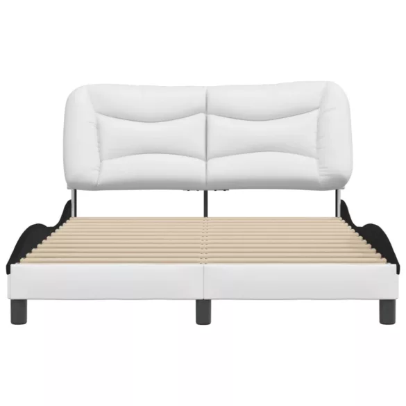fehér és fekete műbőr ágykeret matrac nélkül Hvar 140 x 190 cm