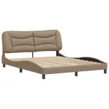 cappuccino színű műbőr ágykeret matrac nélkül Hvar 160x200 cm