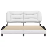 fehér és fekete műbőr ágykeret matrac nélkül Hvar 160 x 200 cm