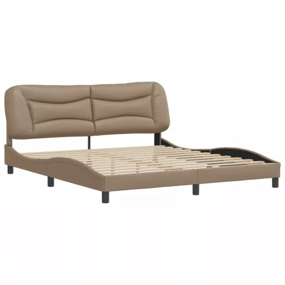 cappuccino színű műbőr ágykeret matrac nélkül Hvar 180x200 cm
