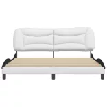 fehér és fekete műbőr ágykeret matrac nélkül Hvar 180x200 cm