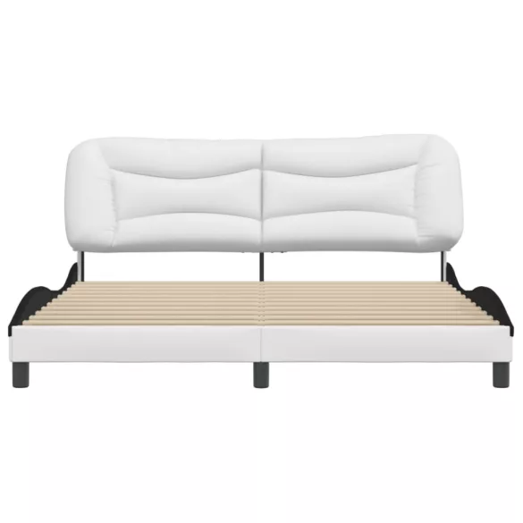 fehér és fekete műbőr ágykeret matrac nélkül Hvar 180x200 cm