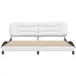 fehér és fekete műbőr ágykeret matrac nélkül Hvar 200x200 cm