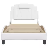 fehér műbőr ágykeret Viana matrac nélkül 80 x 200 cm