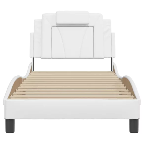 fehér műbőr ágykeret Viana matrac nélkül 90x190 cm