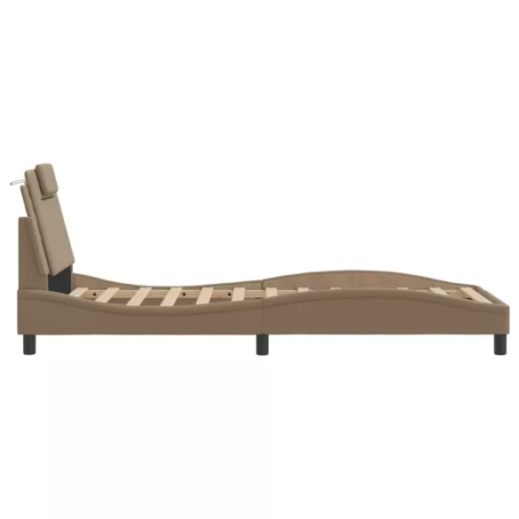 cappuccino színű műbőr ágykeret Viana matrac nélkül 90x190 cm