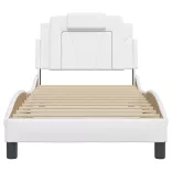 fehér műbőr ágykeret Viana matrac nélkül 90 x 200 cm