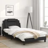 fekete műbőr ágykeret Viana matrac nélkül 100x200 cm