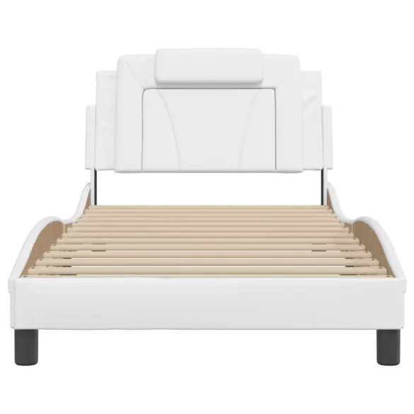 fehér műbőr ágykeret Viana matrac nélkül 100x200 cm