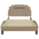 cappuccino színű műbőr ágykeret Viana matrac nélkül 100x200 cm