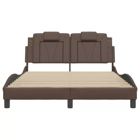 barna műbőr ágykeret Viana matrac nélkül 120 x 200 cm