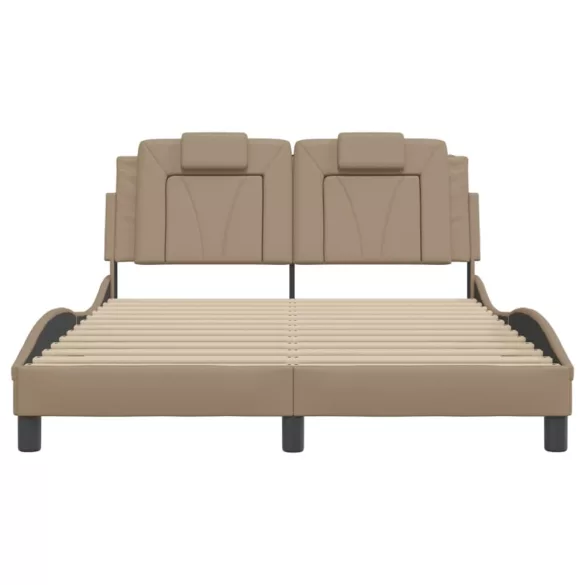 cappuccino színű műbőr ágykeret Viana matrac nélkül 120x200 cm