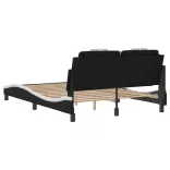 fekete és fehér műbőr ágykeret Viana matrac nélkül 140x190 cm
