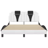 fehér és fekete műbőr ágykeret Viana matrac nélkül 140 x 190 cm