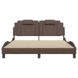 barna műbőr ágykeret Viana matrac nélkül 160 x 200 cm