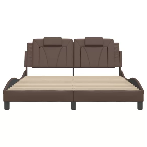 barna műbőr ágykeret Viana matrac nélkül 160 x 200 cm