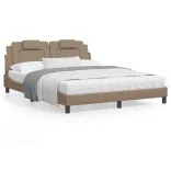 cappuccino színű műbőr ágykeret Viana matrac nélkül 160x200 cm