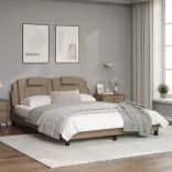 cappuccino színű műbőr ágykeret Viana matrac nélkül 160x200 cm