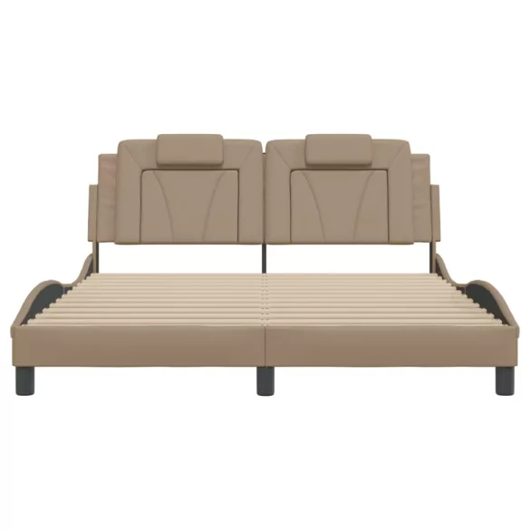 cappuccino színű műbőr ágykeret Viana matrac nélkül 160x200 cm