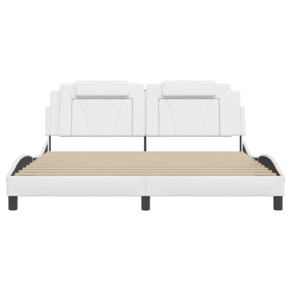 fehér műbőr ágykeret Viana matrac nélkül 180x200 cm