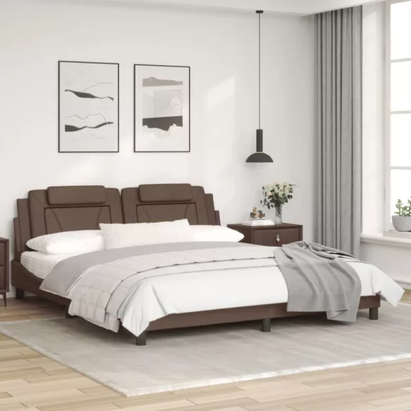 barna műbőr ágykeret Viana matrac nélkül 180 x 200 cm