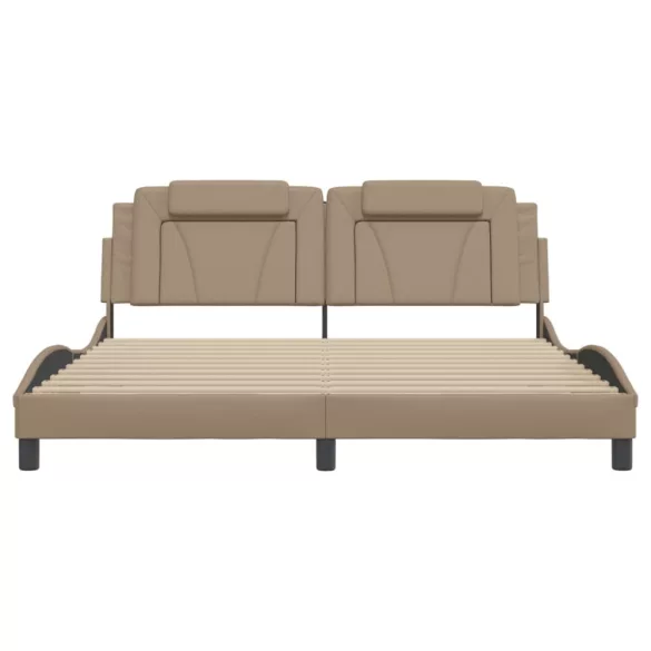 cappuccino színű műbőr ágykeret Viana matrac nélkül 180x200 cm