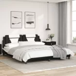 fekete és fehér műbőr ágykeret Viana matrac nélkül 180x200 cm