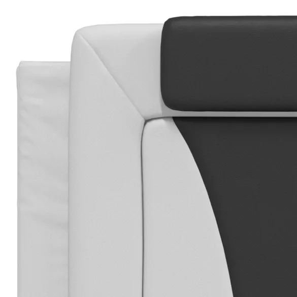 fehér és fekete műbőr ágykeret Viana matrac nélkül 180x200 cm