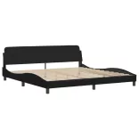 fekete műbőr ágykeret Viana matrac nélkül 200x200 cm