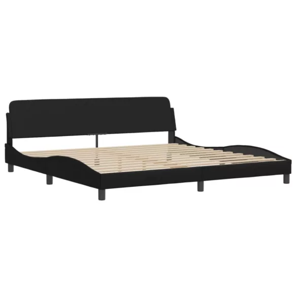 fekete műbőr ágykeret Viana matrac nélkül 200x200 cm