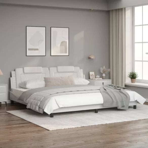 fehér műbőr ágykeret Viana matrac nélkül 200x200 cm