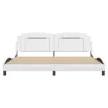 fehér műbőr ágykeret Viana matrac nélkül 200x200 cm