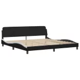 fekete és fehér műbőr ágykeret Viana matrac nélkül 200x200 cm