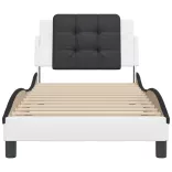 fehér és fekete műbőr ágykeret matrac nélkül Zadar 80 x 200 cm