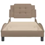 cappuccino színű műbőr ágykeret matrac nélkül Zadar 90x190 cm