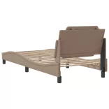 cappuccino színű műbőr ágykeret matrac nélkül Zadar 90 x 200 cm