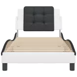 fehér és fekete műbőr ágykeret matrac nélkül Zadar 100x200 cm