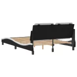 fekete és fehér műbőr ágykeret matrac nélkül Zadar 140x190 cm