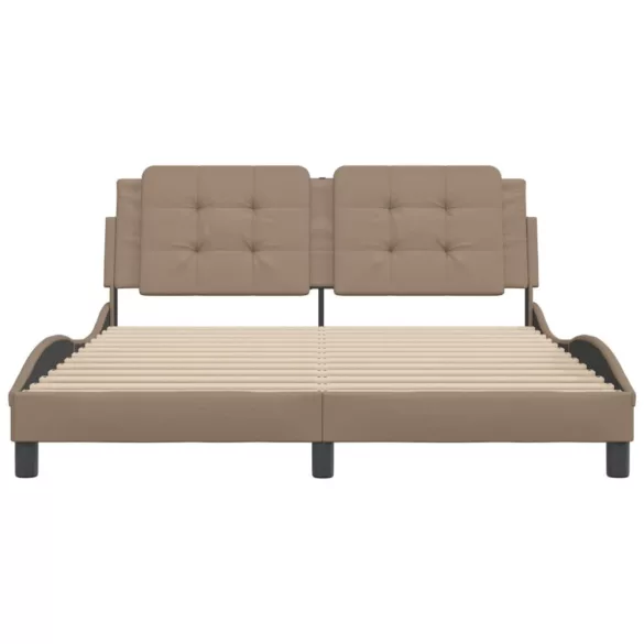cappuccino színű műbőr ágykeret matrac nélkül Zadar 160x200 cm