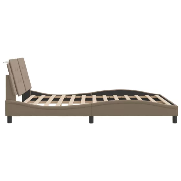 cappuccino színű műbőr ágykeret matrac nélkül Zadar 160x200 cm