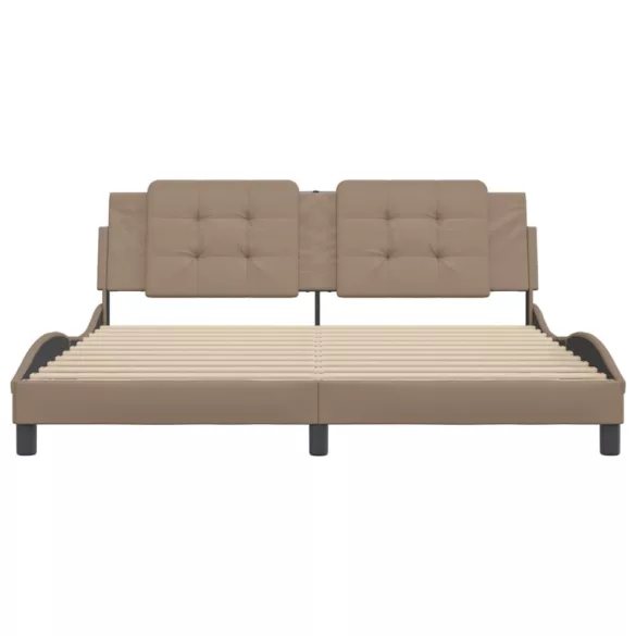 cappuccino színű műbőr ágykeret matrac nélkül Zadar 180x200 cm