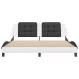 fehér és fekete műbőr ágykeret matrac nélkül Zadar 180x200 cm