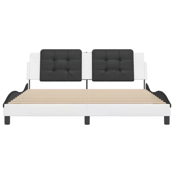 fehér és fekete műbőr ágykeret matrac nélkül Zadar 180x200 cm