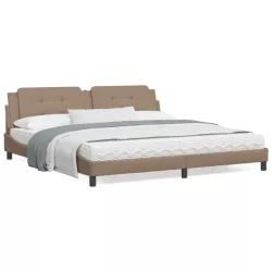   cappuccino színű műbőr ágykeret matrac nélkül Zadar 200x200 cm