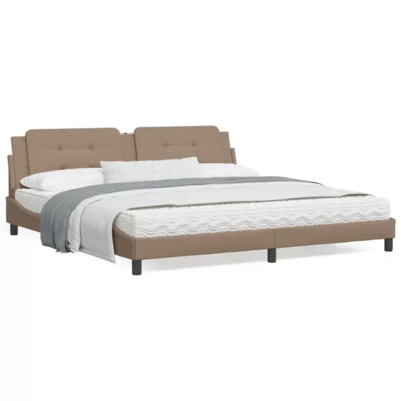 cappuccino színű műbőr ágykeret matrac nélkül Zadar 200x200 cm